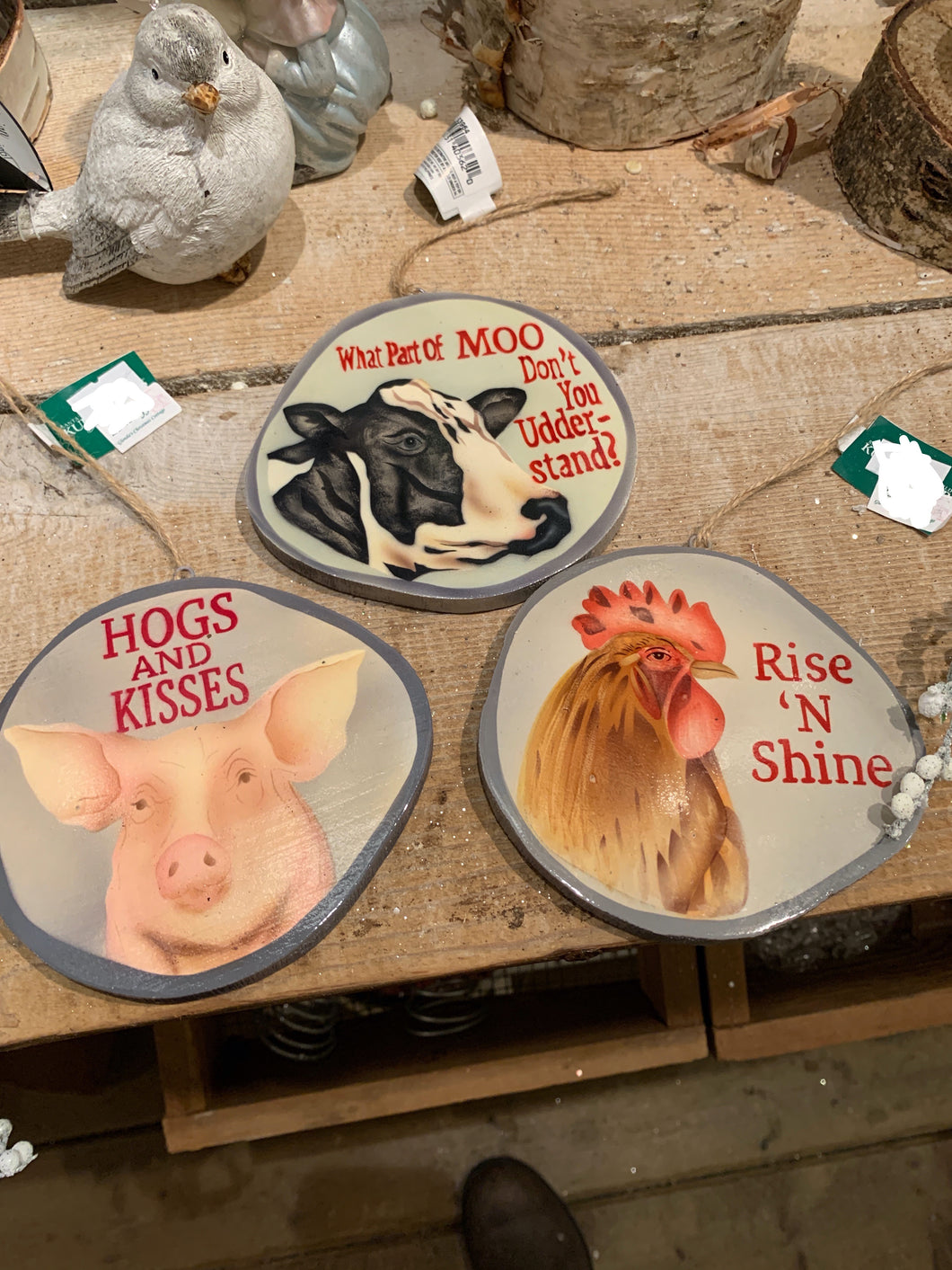 Disc Farm Animal Ornaments