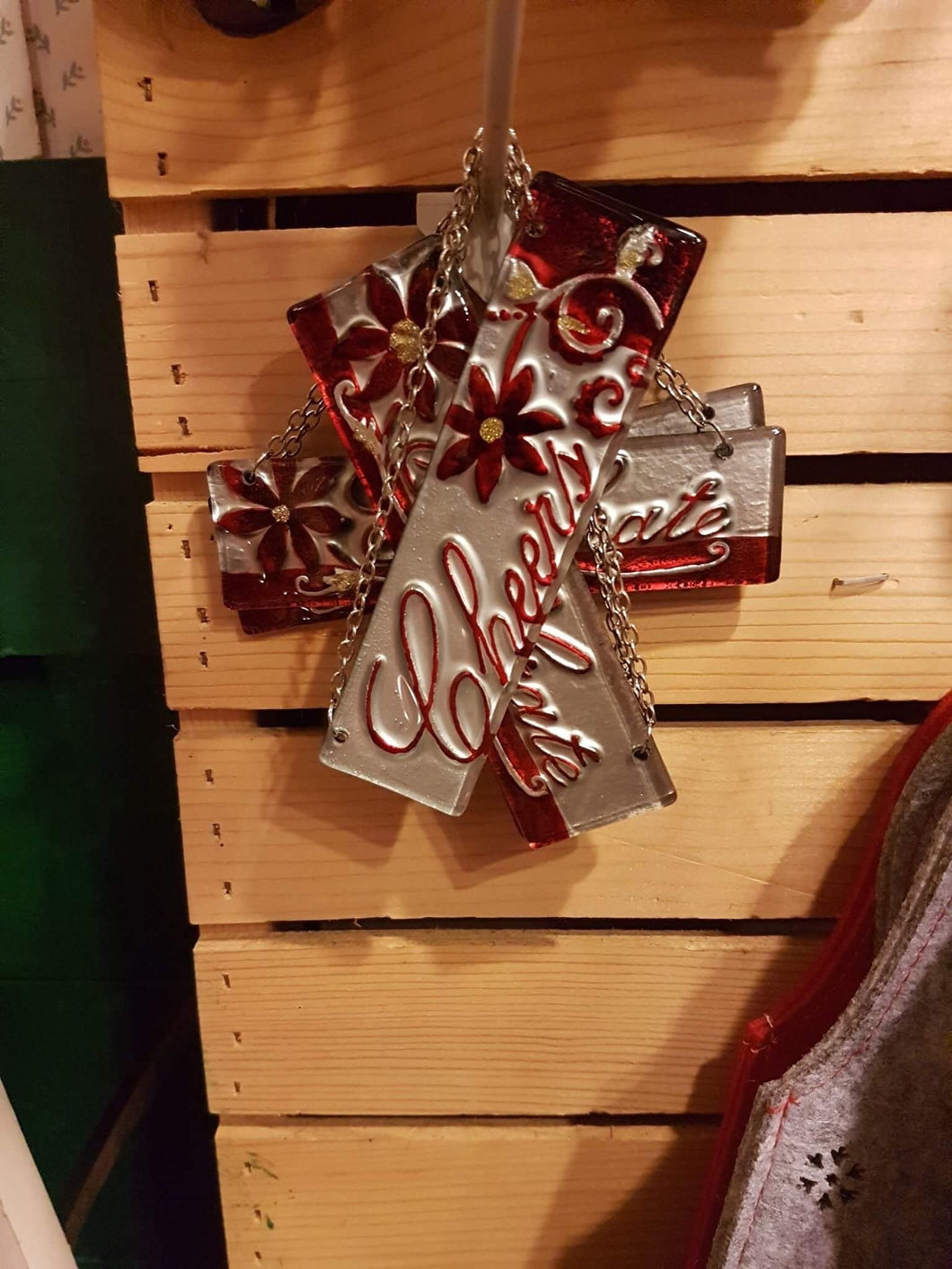 Silver & Red Celebrate Ornament