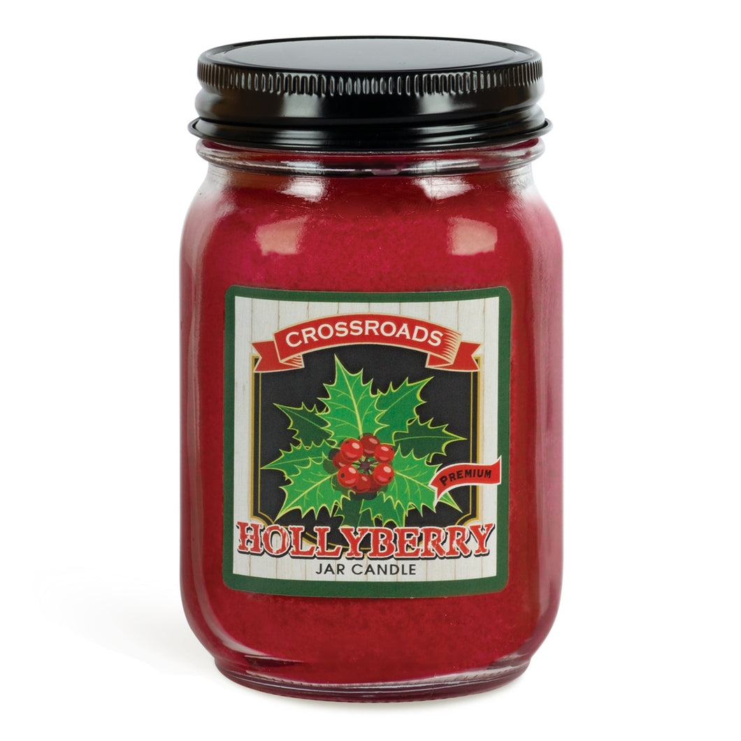 Hollyberry Scented Mason Jar Candle