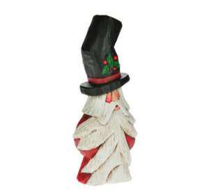 Stovepipe Tall Hat Carved Santa