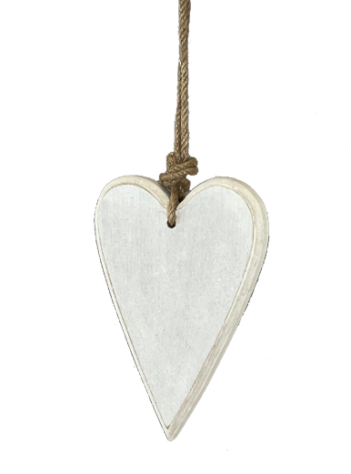 White Wooden Heart Ornament